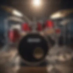 A variety of Rock Band drum sets displayed together