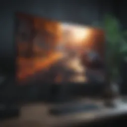 A sleek gaming monitor showcasing vibrant graphics