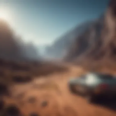 Alien planet landscape in sci-fi movie