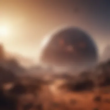 Mysterious alien planet landscape