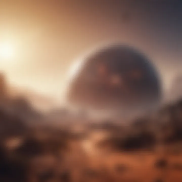 Mysterious alien planet landscape