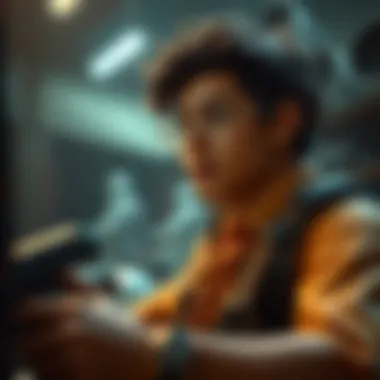 Detailed illustration of a character from Amazon Dig It engaged in gameplay.