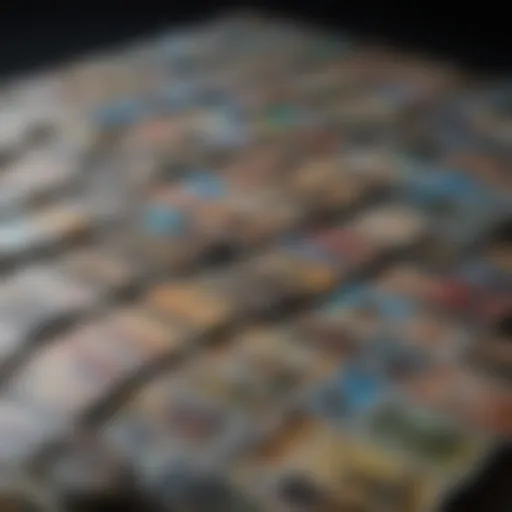 A collection of various amiibo cards displayed elegantly