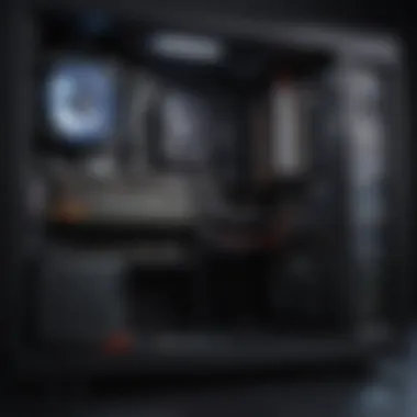 A custom-built gaming PC showcasing internal components