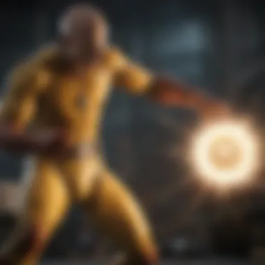 Dynamic combat scene showcasing characters from One Punch Man.