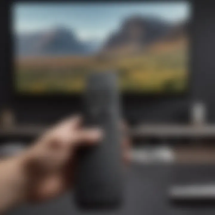 Detailed view of the Apple TV 3rd Gen remote control with innovative features