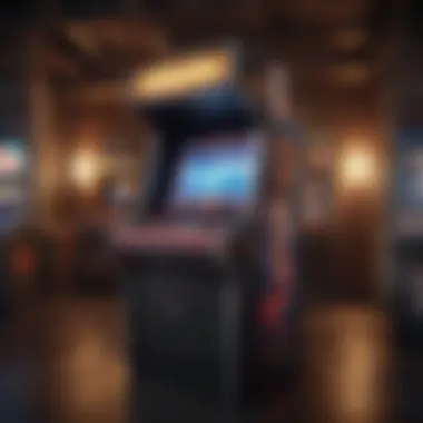 Classic Arcade Cabinet A vibrant arcade cabinet showcasing classic games.