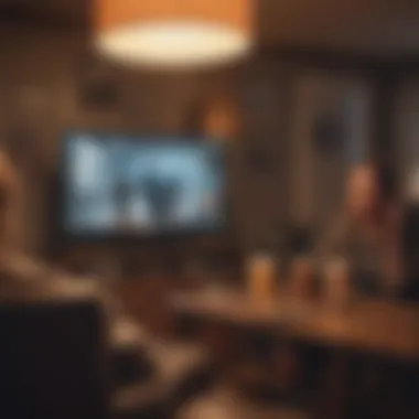 Immersive Binge-Watching Experience Artistic depiction of binge-watching TV series