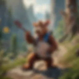 Illustration of Banjo Kazooie characters in a vibrant and whimsical world