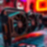 Close-up view of a high-performance graphics card showcasing its cooling fans and circuitry.