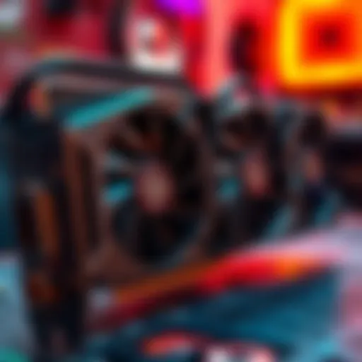 Close-up view of a high-performance graphics card showcasing its cooling fans and circuitry.
