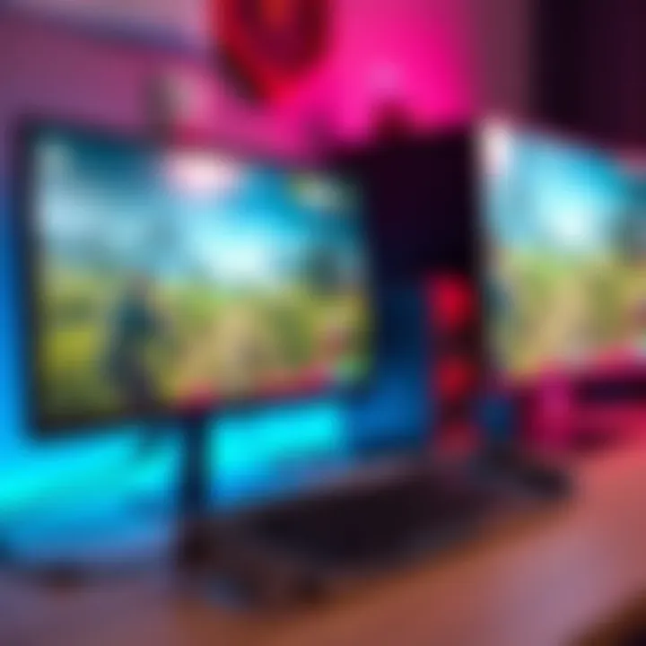 Gaming Setup with 1650 Graphics Card A gaming setup featuring a monitor displaying a popular game, powered by a 1650 graphics card.