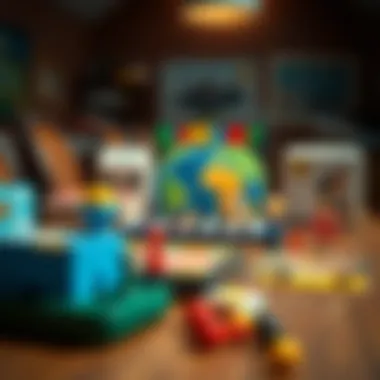 Classic Board Games Setup A vibrant setup of classic board games on a wooden table.