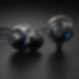 Close-up of budget gaming earbuds showcasing design and features