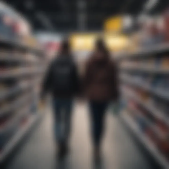 Engaged customers shopping at Best Buy during Black Friday