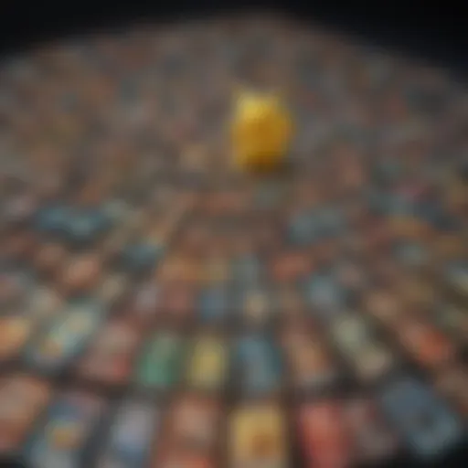 A collection of various affordable Pokémon cards displayed elegantly