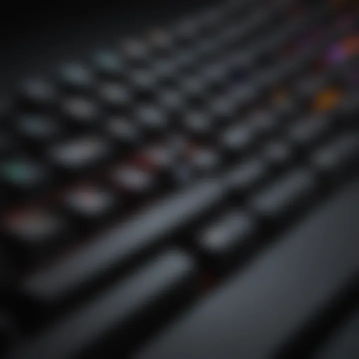 A high-performance mechanical gaming keyboard showcasing RGB lighting and customizable keys