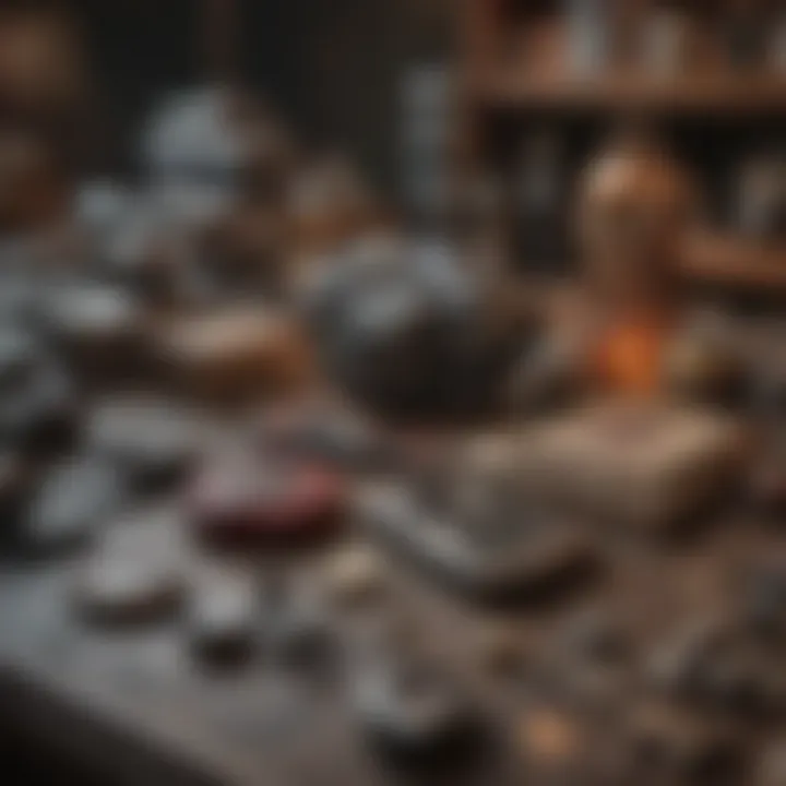 A collection of gaming assets and collectibles displayed neatly.