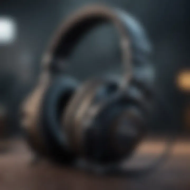 Close-up of a headset showcasing unique feature design