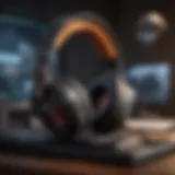 High-quality gaming headset on a sleek desk