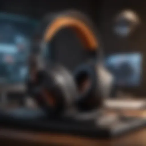 High-quality gaming headset on a sleek desk