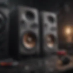 High-quality desktop speakers in a gaming setup