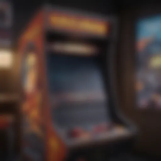 Classic arcade game cabinet showcasing iconic graphics and controls