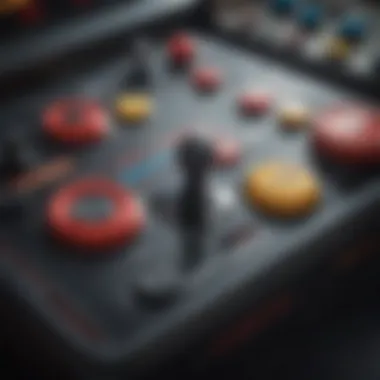 Retro Joystick and Buttons Detailed view of a retro joystick and buttons on an arcade machine