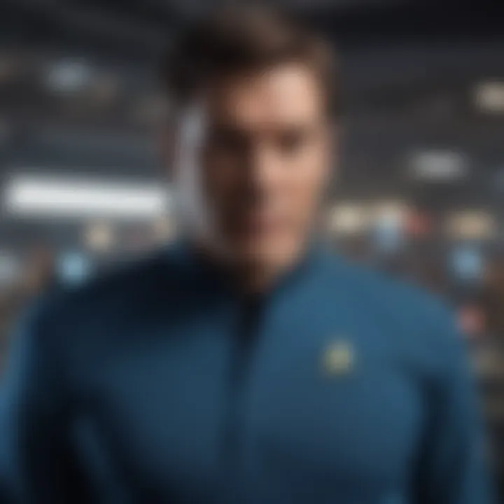 Blue shirt featured in a montage capturing key moments in Star Trek history