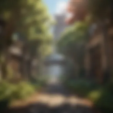 Virtual Realm: Immersive Setting in Bofuri Subbed Artistic representation of the virtual world in Bofuri subbed anime