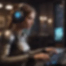 A Twitch streamer interacting with chat bots during a live session