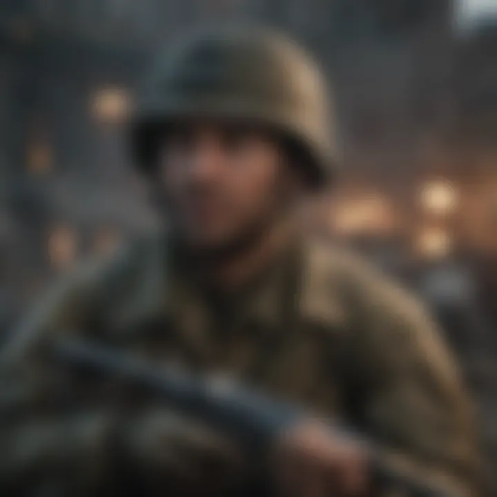 User interface design of Call of Duty: WWII on PS5 highlighting new features.