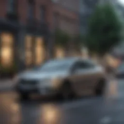A sleek, affordable car parked on a city street.