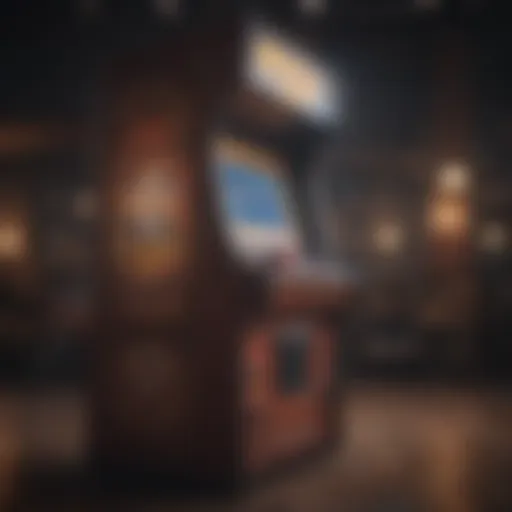 A vintage arcade machine showcasing classic games