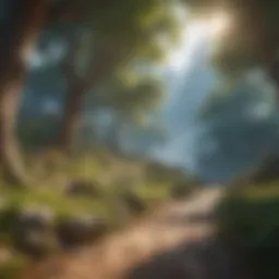 A vibrant fantasy world showcasing diverse landscapes and characters.