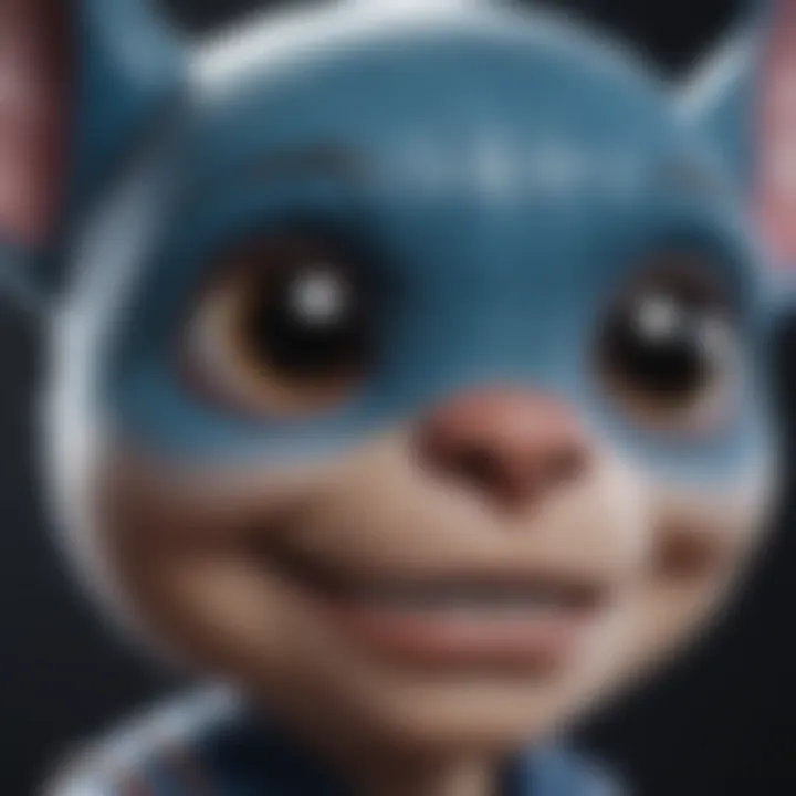 Close-up of Details on Rare Stitch Funko Pop