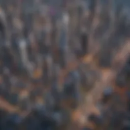 Aerial view of a bustling SimCity metropolis on PS4