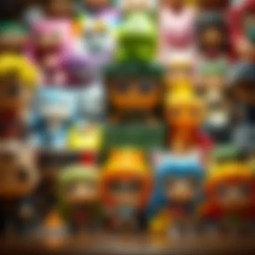 Vibrant display of various Anime Funko Pops