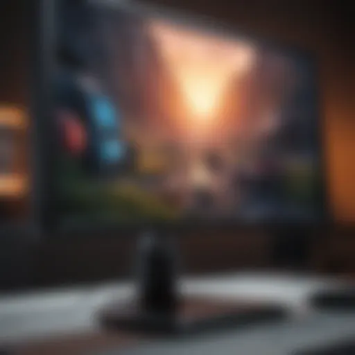 A close-up view of a high-refresh-rate gaming monitor showcasing vibrant colors and sharp images.