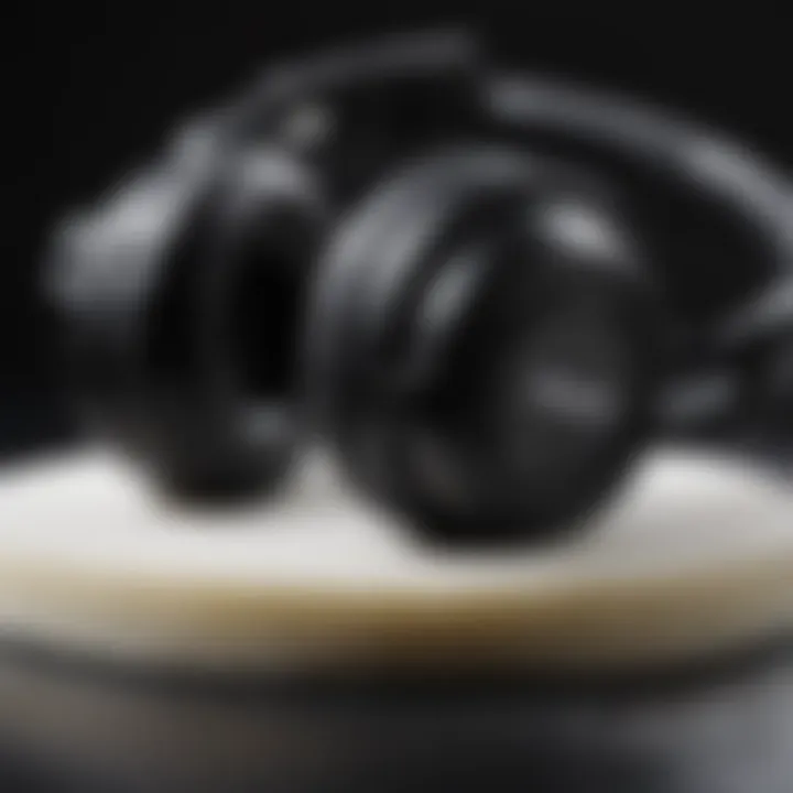 Close-up view of the installation of foam pads on Sony headphones