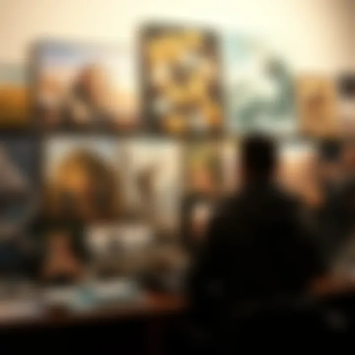 Sample portfolio display highlighting diverse art styles