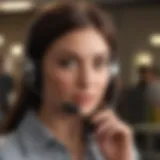 Customer service representative assisting a client on the phone