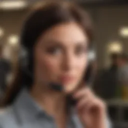 Customer service representative assisting a client on the phone