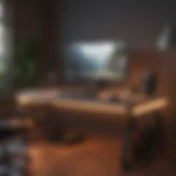 Custom gaming desk design sketch
