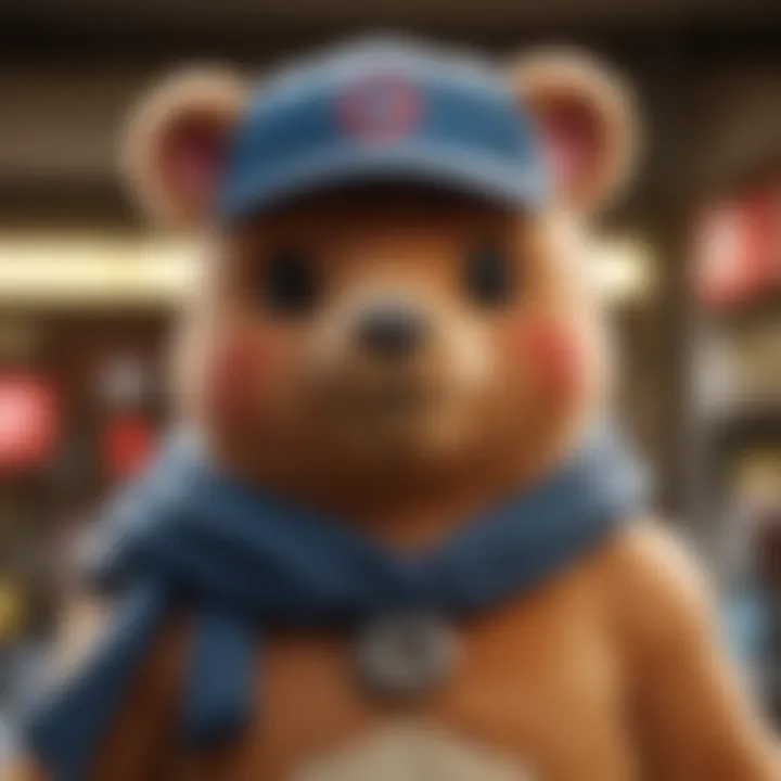 A close-up of various Pokémon accessories available for bear customization.