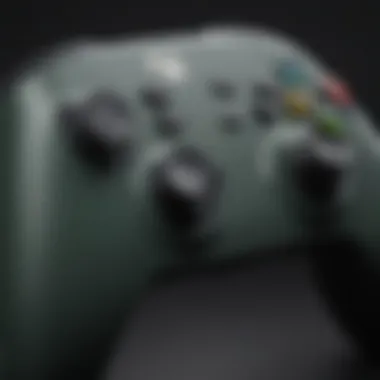 Close-up of the adjustable features on the Xbox Series X controller