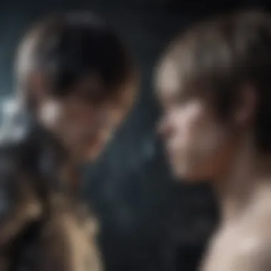 Confrontation of Titans Dramatic confrontation between two main characters