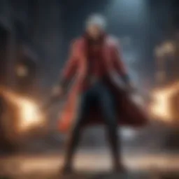 Dante showcasing combat skills