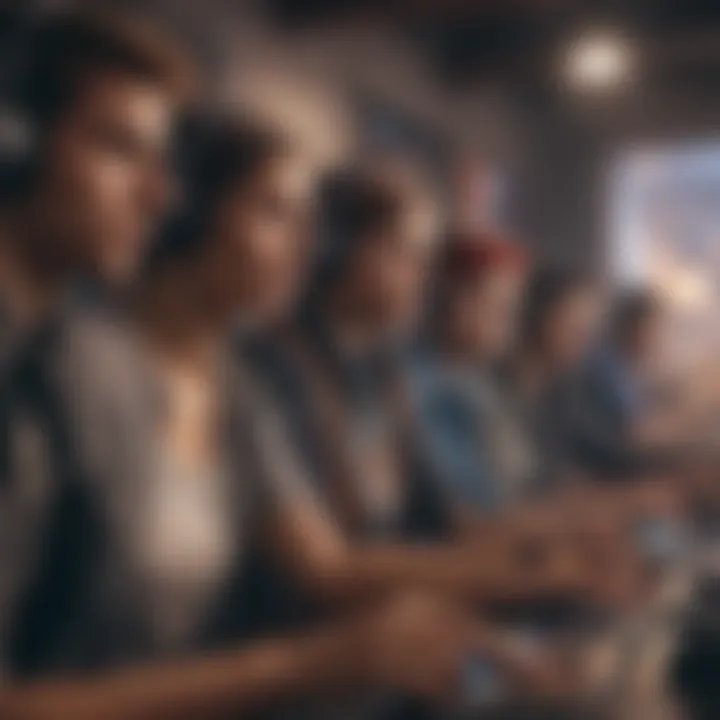 Illustration of diverse gamers engaged in gameplay