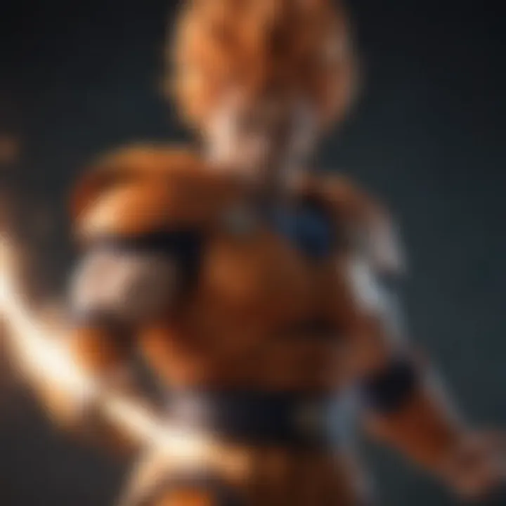 Enigmatic Saiyan Warrior in Battle Stance